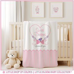 Personalized Sweet Dreams Baby Girl Blanket