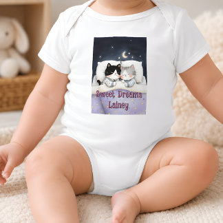 Personalized Sweet Dreams Kitties Baby Bodysuit