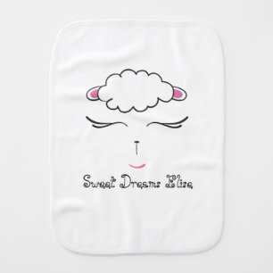 Personalized Sweet Dreams lamb baby sheep Burp Cloth