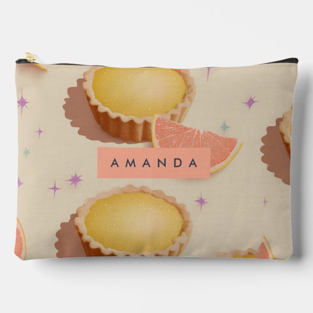 Personalized Sweet Grapefruit Tart Pattern  Accessory Pouch (Front)