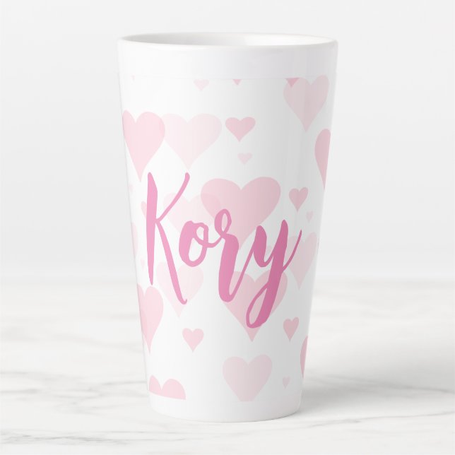 Personalized Sweet Heart Valentine Day Latte Mug (Front)