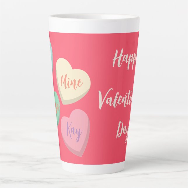 Personalized Sweet Heart Valentine Day Latte Mug (Front)