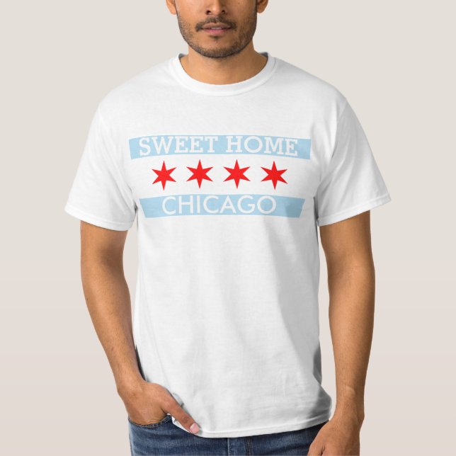 Personalized Sweet Home Chicago Flag T-Shirt (Front)