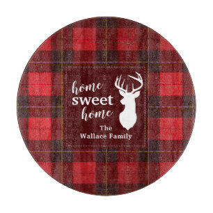 Personalized Sweet Home Tartan Clan Wallace Plaid Cutting Board