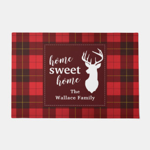 Personalized Sweet Home Tartan Clan Wallace Plaid Doormat