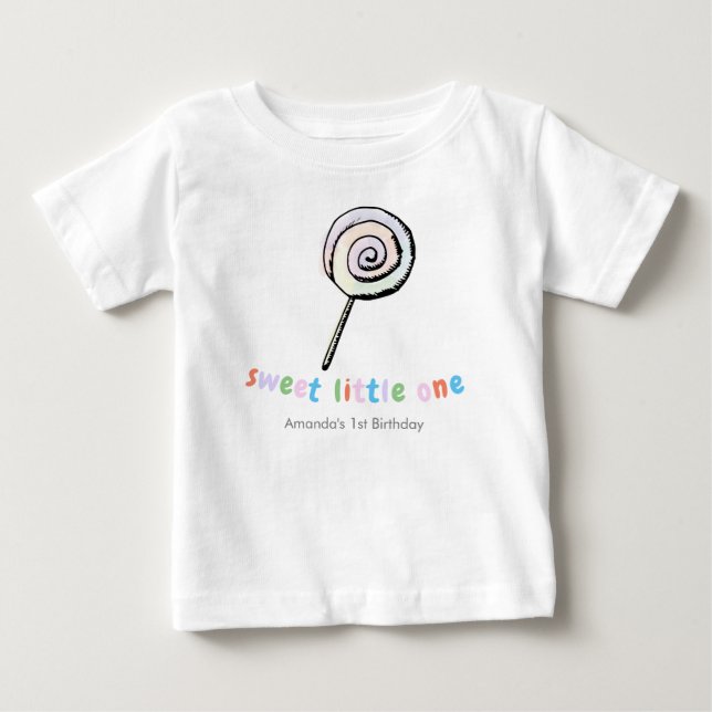 Personalized Sweet Little One Baby Girl Kids T-Shirt (Front)
