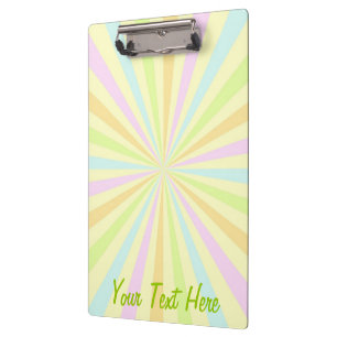 Personalized Sweet Pastels Spinning Wheel Burst Clipboard