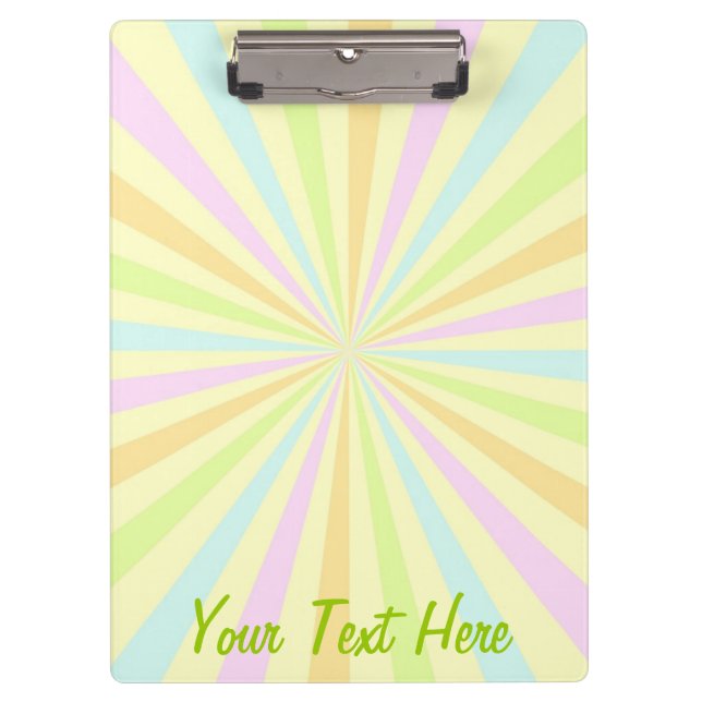 Personalized Sweet Pastels Spinning Wheel Burst Clipboard (Front)
