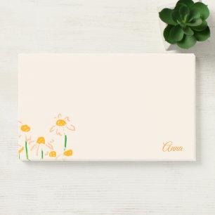 Personalized sweet pink background floral post-it notes