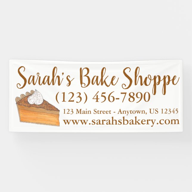 Personalized Sweet Potato Pie Bakery Bake Shop Banner (Horizontal)
