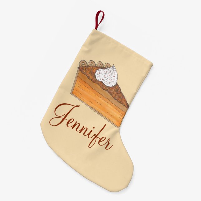 Personalized Sweet Potato Pie Christmas Dessert Small Christmas Stocking (Front (Hanging))