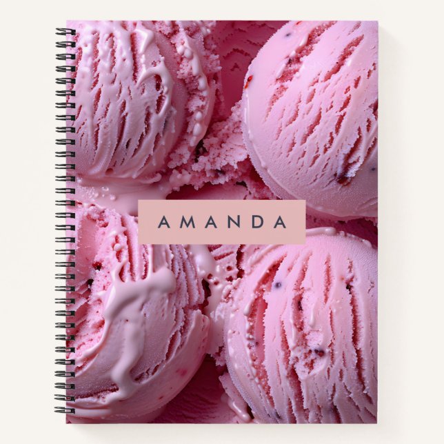 Personalized Sweet Purple Ice Cream Dream Notebook (Front)
