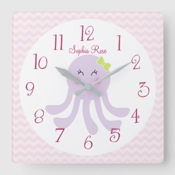 Personalized Sweet Sea Octopus Nursery Clock by Personalizedbydiane at Zazzle