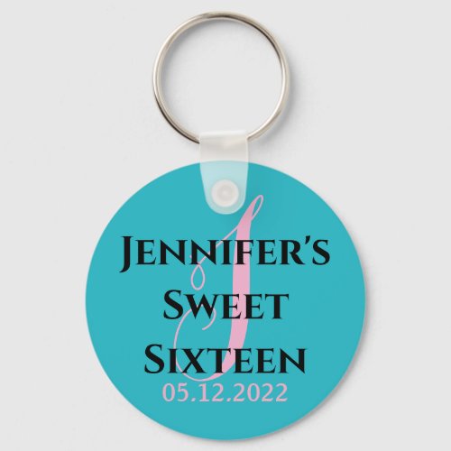 Personalized Sweet Sixteen party favor 16 birthday Keychain