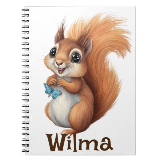 Personalized Sweet Squirrel Spiral Notebook