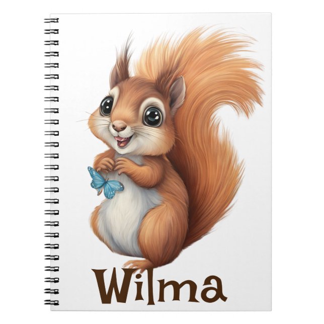 Personalized Sweet Squirrel Spiral Notebook (Front)