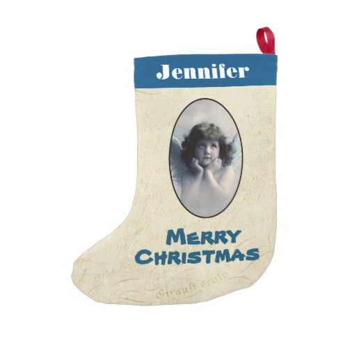Personalized Sweet Vintage Angel Christmas Small Christmas Stocking