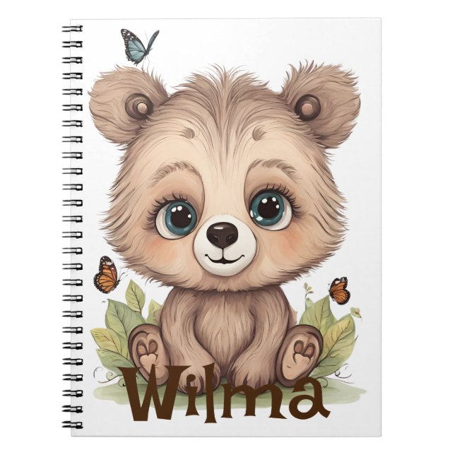 Personalized Sweetest Bear Spiral Notebook (Front)