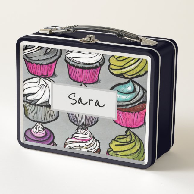 Personalized Sweets N' Treats Cupcake  Metal Lunch Metal Lunch Box (Front)