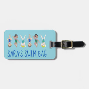 Personalized Swim Bag Synchronized Swimmer Girl Luggage Tag