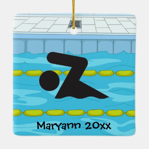 Personalized Swim Design Ornament