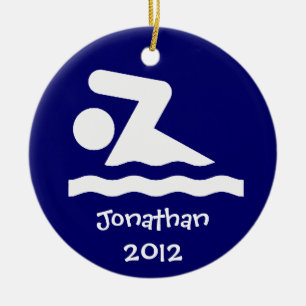 Personalized Swim Design Ornament