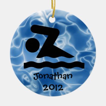 Personalized Swim Design Ornament by SjasisSportsSpace at Zazzle