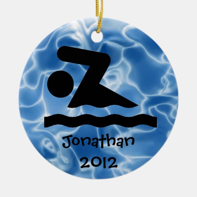 Personalized Swim Design Ornament