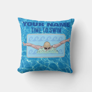 Personalized Swim Throw Pillow
