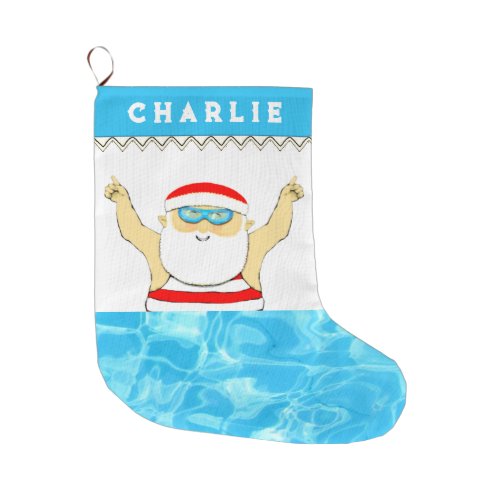Personalized Swimmer Large Christmas Stocking