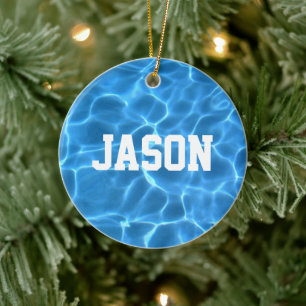 Personalized Swimmer or Diver Photo Ceramic Ornament