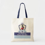 Personalized Swimming Club Crest Cute Penguin Tote Bag