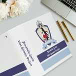 Personalized Swimming Club Crest Penguin Kids 3 Ring Binder