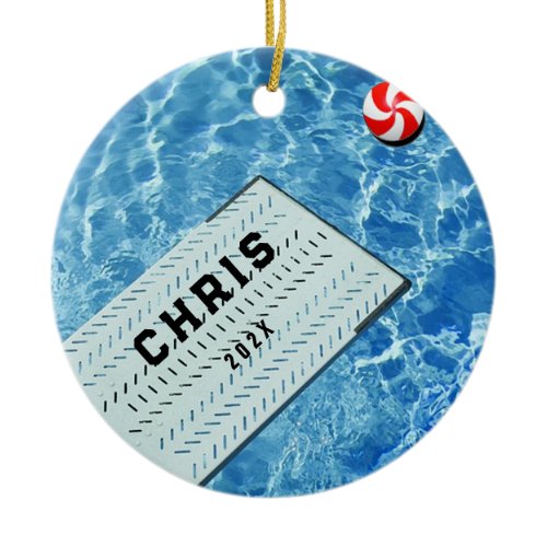 Personalized Swimming Diving Holiday Gifts Ceramic Ornament