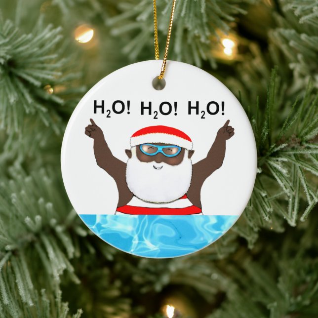 Personalized Swimming Holiday Gift Ceramic Ornament (Tree)
