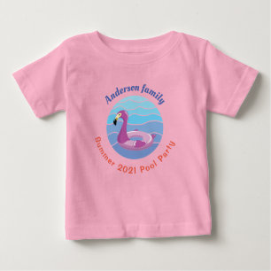 Personalized Swimming pool Party Baby T-Shirt