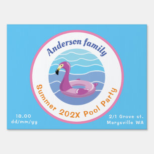 Personalized Swimming pool Party Sign