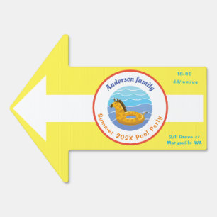 Personalized Swimming pool Party Sign
