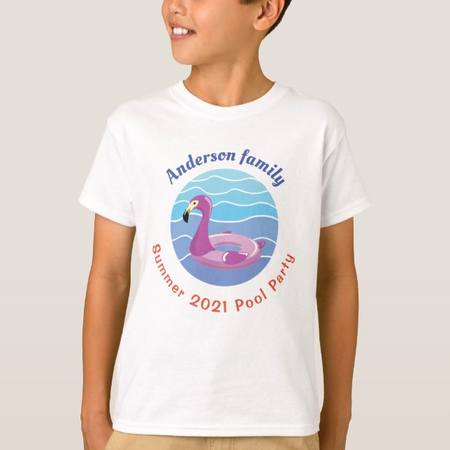 Personalized Swimming pool Party  T-Shirt (Front)