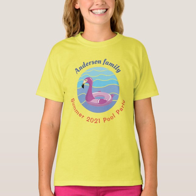 Personalized Swimming pool Party  T-Shirt (Front)