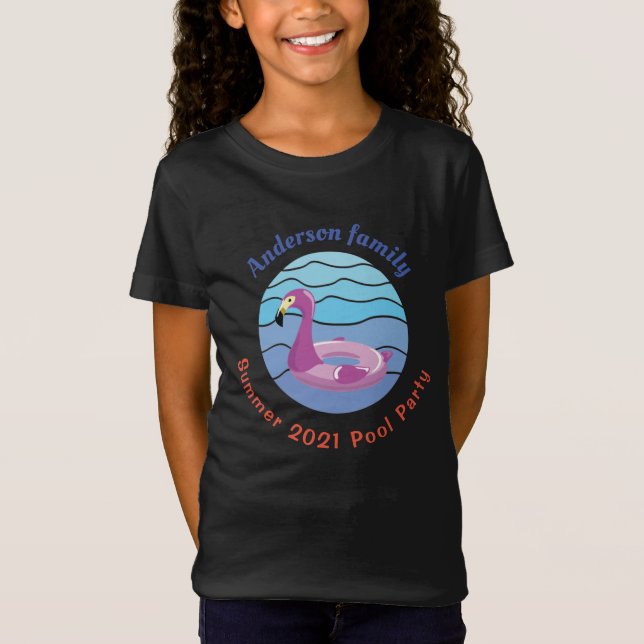 Personalized Swimming pool Party T-Shirt (Front)