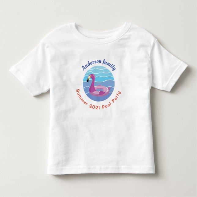 Personalized Swimming pool Party Toddler T-shirt (Front)