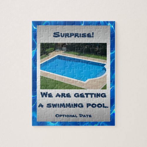 Personalized Swimming Pool Surprise Jigsaw Puzzle