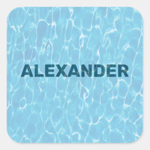 Personalized Swimming Pool Under Water Letters Square Sticker