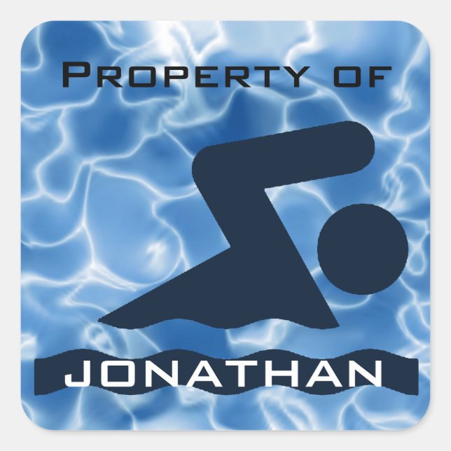 Personalized Swimming Sticker (Front)