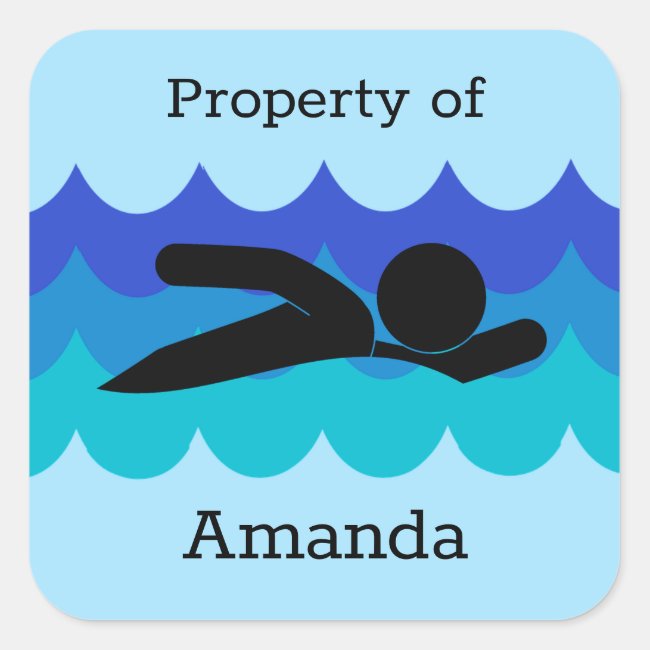 Personalized Swimming Sticker