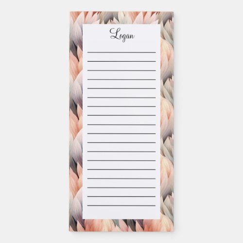 Personalized Swirls Coquette Name Lined Magnetic Notepad