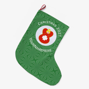 Personalized Swiss Angel Christmas Flag Large Christmas Stocking