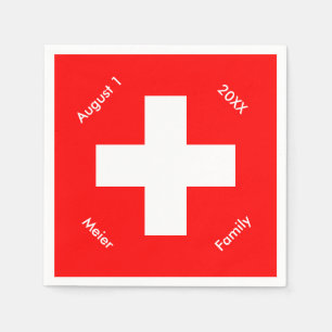 Personalized Swiss Flag Custom Switzerland Napkins