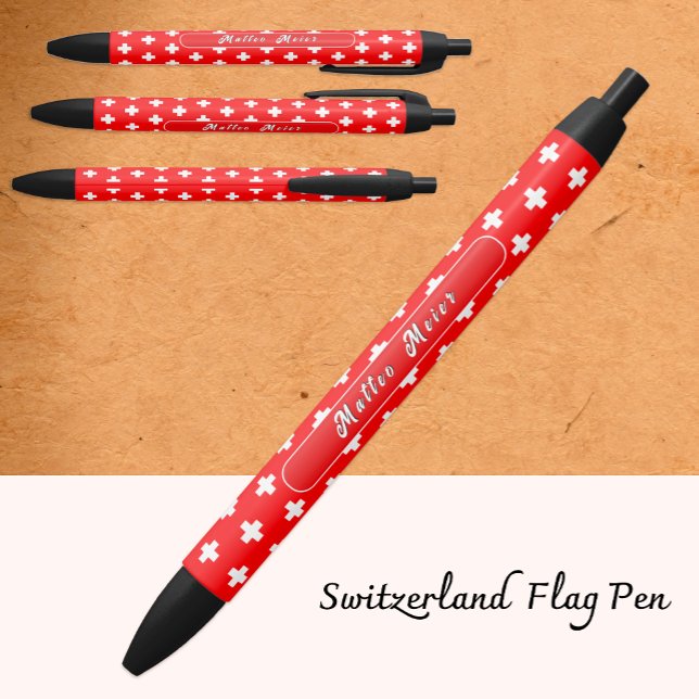 Personalized Swiss Pen, Swiss Flag, Switzerland Pen (Creator Uploaded)